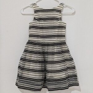 Polo Ralph Lauren Little Girls Black White Striped Organza A-Line Formal Dress 7